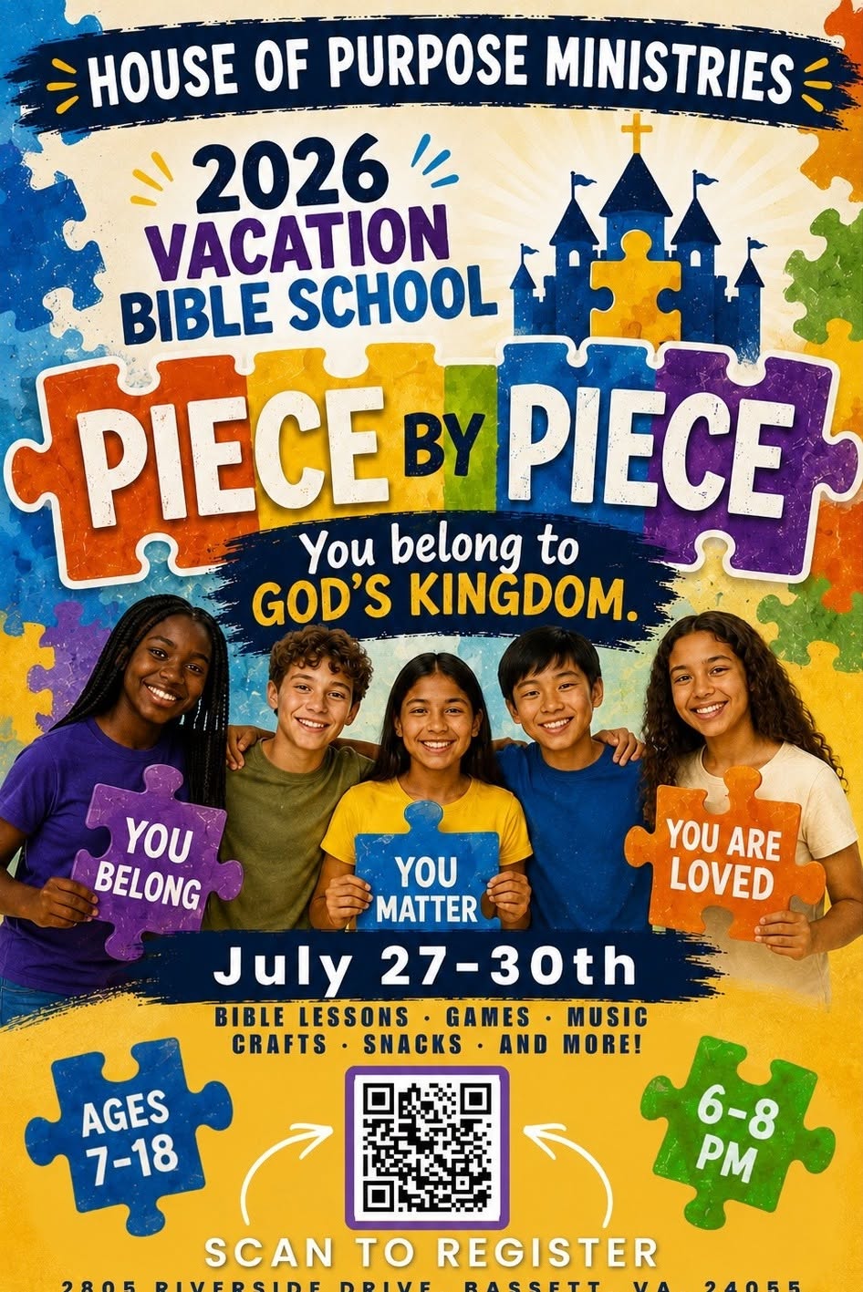 2026 Vacation Bible School – Piece by Piece | House of Purpose Ministries